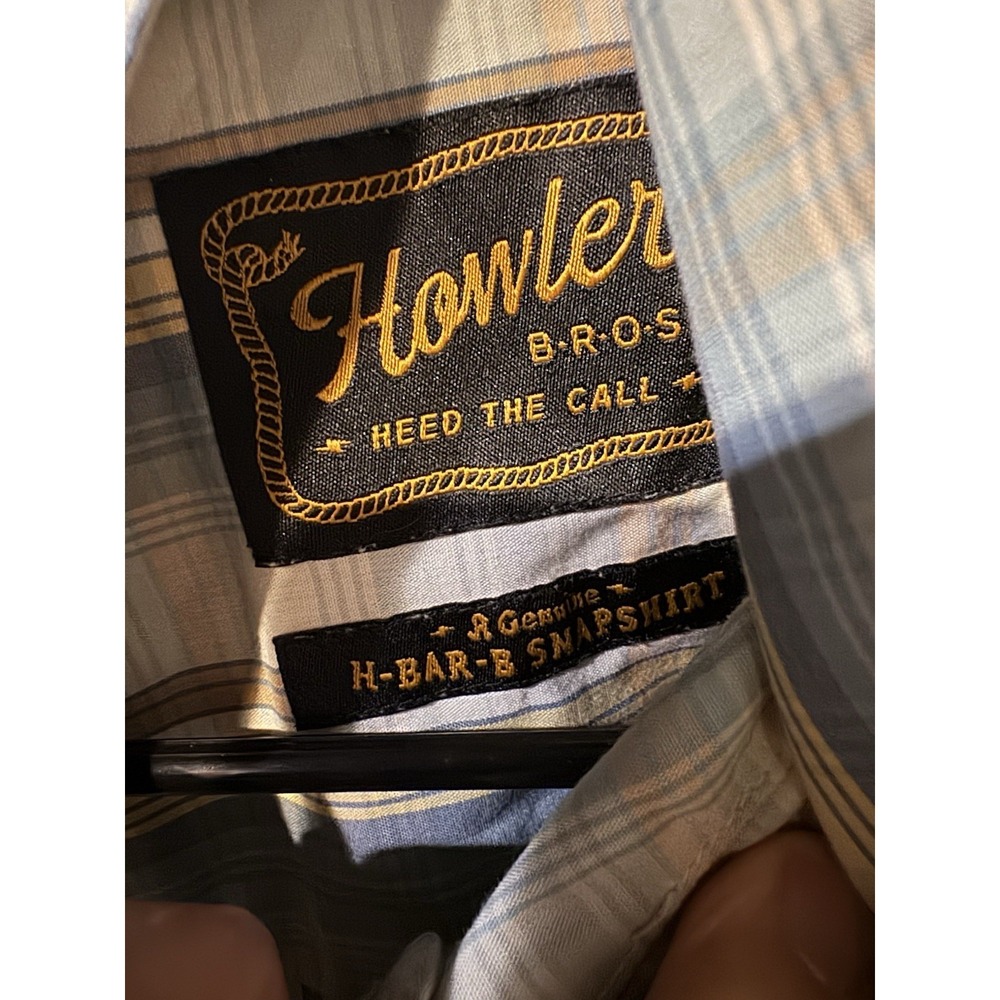 Howler Bros H-Bar-B Pearl Snapshirt Mens XL Plaid Western Short Sleeve (H1) - Picture 5 of 6